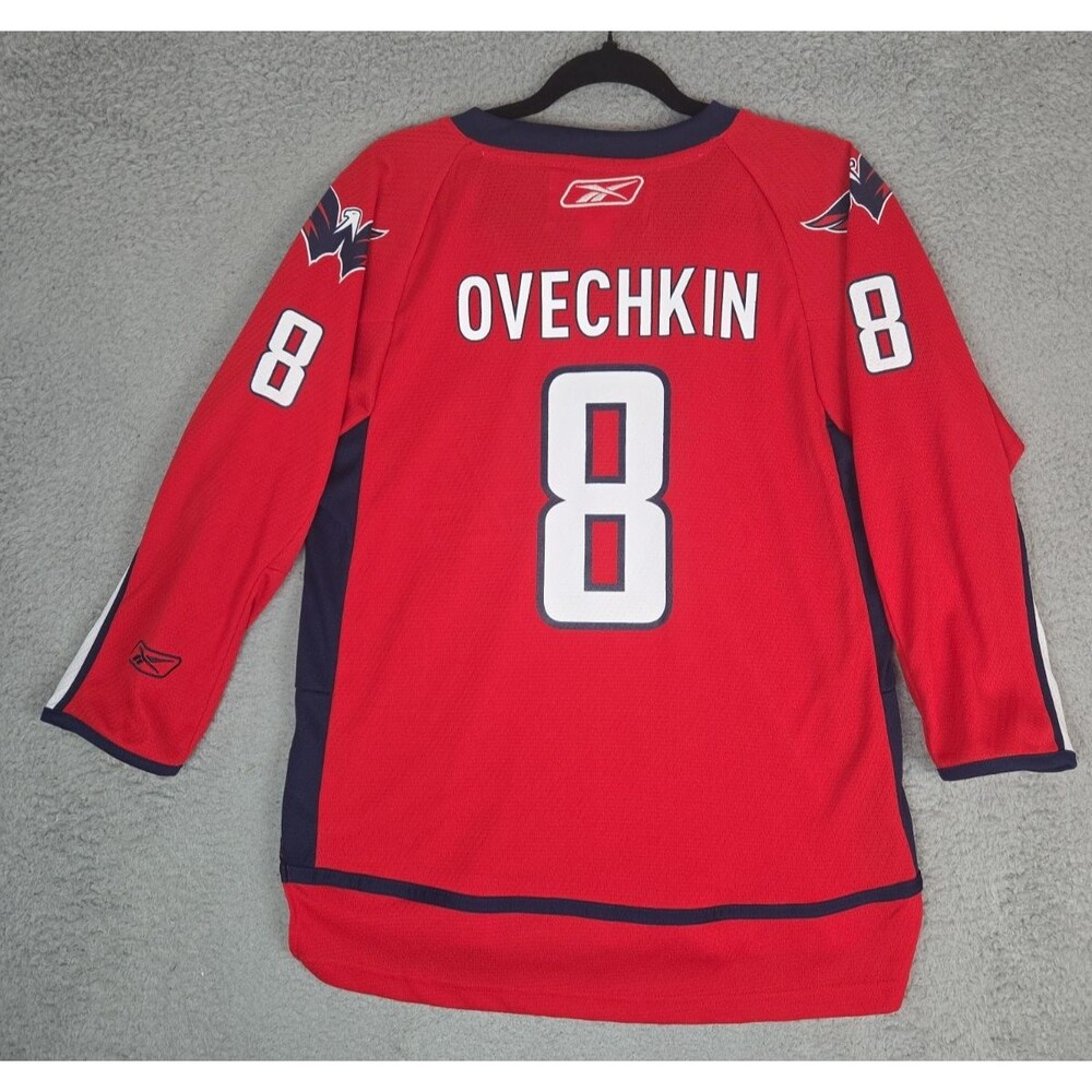 Reebok Jersey Alexander Ovechkin #8 Washington Capitals Boys Youth L/XL Red NWOT